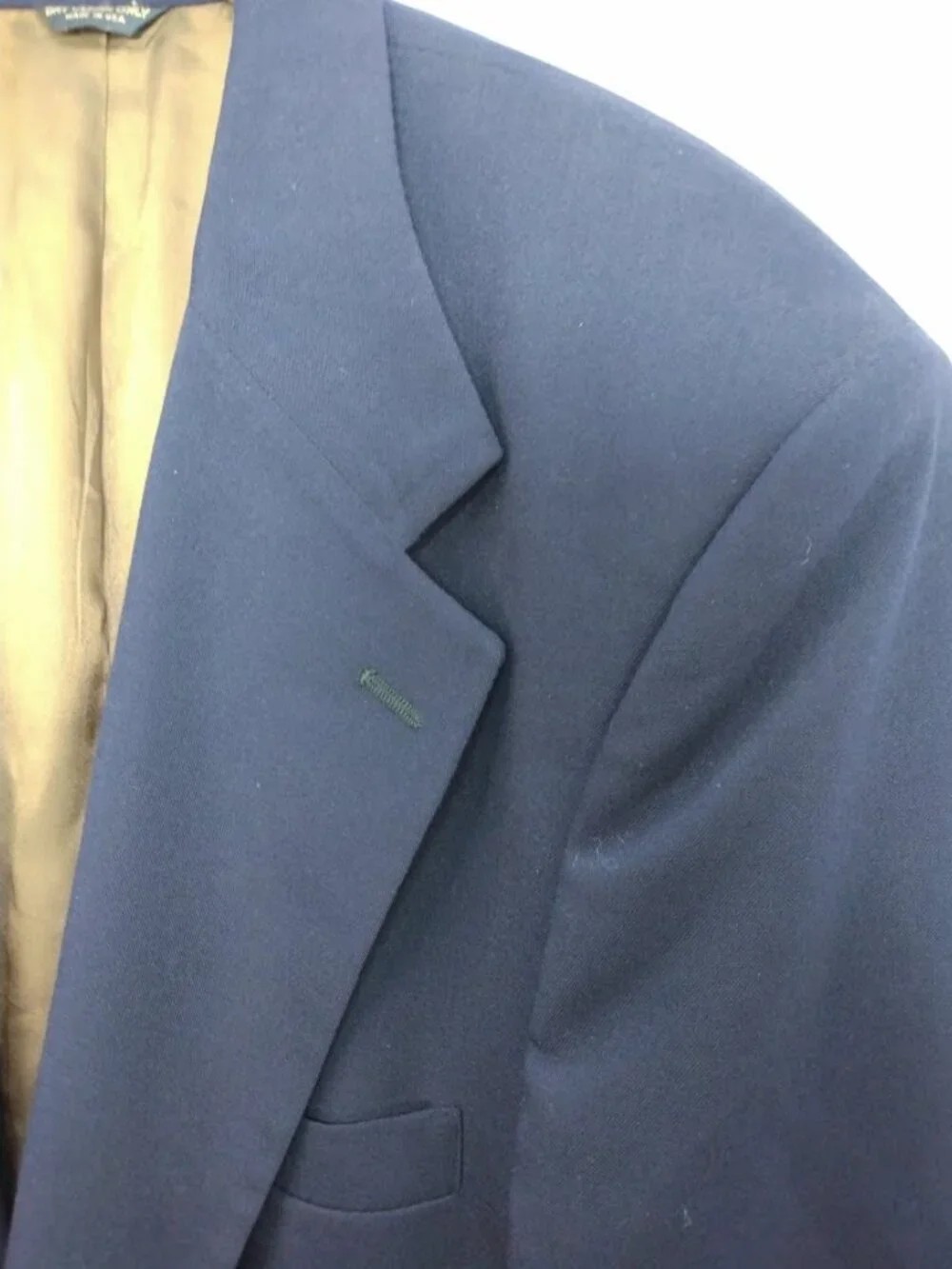 BILL BLASS Men's 54R 100% Wool Sport Jacket Blazer 2 Button Union Made USA FLAWS